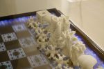 3-Dimensional Fractal Chess Set with Menger Sponge based Lenticular Board - Louis Markoya (detail)